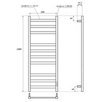 Полотенцесушитель электрический Point Меркурий PN83850W П10 500x1000, диммер справа, белый — фото 2, Электрические полотенцесушители