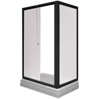 Душевой уголок Radomir Верчелли 120x80 L 1-03-6-1-0-0121 профиль Черный стекло матовое — фото 1, Душевые уголки