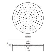 Верхний душ Bossini Cosmo I00596.073 Черный матовый — фото 2, Верхние души