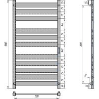 Электрический полотенцесушитель Grois Mario GR-142 500x1000 П 11 Ral 9003 U Белый матовый — фото 2, Электрические полотенцесушители