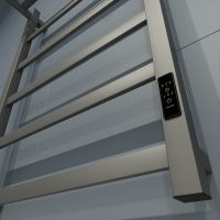 Электрический полотенцесушитель Маргроид 8110p профильный 810x500 8110p-8050-1083-7024 с полкой Граф — фото 2, Электрические полотенцесушители