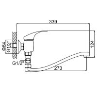 Смеситель для ванны Ledeme H36 2136L универсальный Хром — фото 2, Смеситель для ванны