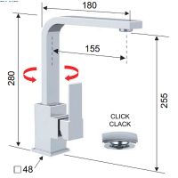 Смеситель для раковины Remer Qubica Q10G Хром — фото 2, Смесители для раковины