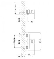 Смеситель для душа Lemark Aura Хром Синий арт-LM0603C — фото 2, Смеситель для душа