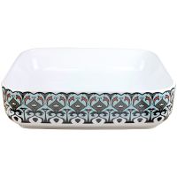 Раковина-чаша Bronze de Luxe Nordic 50 2073 Белая Синяя — фото 1, Раковины накладные