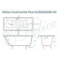 Товар: Чугунная ванна Delice Continental Plus 170x75 DLR230635R-AS с отверстиями под ручки с антискользящим - фото 2 Чугунная ванна Delice Continental Plus 170x75 DLR230635R-AS с отверстиями под ручки с антискользящим — фото 2, Ванны