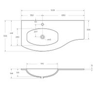 Стеклянная раковина левосторонняя CEZARES 82409 Extra Bianco — фото 3, Раковины и столешницы. Комплекты