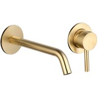 Смеситель для раковины AQUAme Siena AQM6215BG Шлифованное золото — фото 1, Смесители для раковины