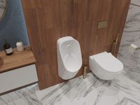 Уринал, горизонтальный выпуск, 300*335*690, белый, в комплекте с сенсорным смывным механизмом AQ3060 — фото 8, Писсуары