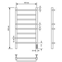 Электрический полотенцесушитель Comfysan Puro-K EC-8 80x40 013158 Хром — фото 2, Электрические полотенцесушители