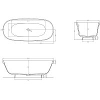Ванна из искусственного камня Salini Greca 180х80 103121M Белая матовая — фото 6, Ванны из искусственного камня