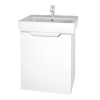 Тумба MINI, 50 см, подвесная/напольная, 1 дверца, белый глянец — фото 1, Тумбы под раковину