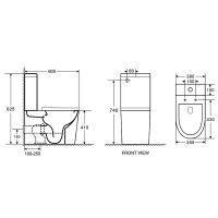 Унитаз компакт Azario Vetro AZ-2149-MB Черный матовый с бачком и сиденьем Микролифт — фото 2, Напольные унитазы