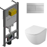 Комплект унитаза Owl 1975 Vind Cirkel-H TOWLT190302 с сиденьем Микролифт и инсталляцией Jacob Delafo — фото 1, Комплекты унитаз + инсталляция
