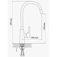 Товар: Смеситель для кухни D-Lin D155302-1 Хром Черный - фото 2 Смеситель для кухни D-Lin D155302-1 Хром Черный — фото 2, Смесители для кухни
