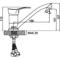 Товар: Смеситель для кухни Ledeme H14-B 4514-2ВL Хром - фото 2 Смеситель для кухни Ledeme H14-B 4514-2ВL Хром — фото 2, Смесители для кухни