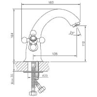 Смеситель для раковины Haiba HB1019-4 Бронза — фото 2, Смесители для раковины
