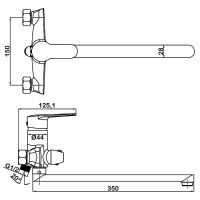 Товар: Смеситель для ванны Swedbe Olymp 1850 универсальный Хром - фото 8 Смеситель для ванны Swedbe Olymp 1850 универсальный Хром — фото 8, Смеситель для ванны