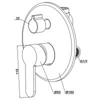 Смеситель для душа Swedbe Platta 5514 Хром — фото 6, Смеситель для душа