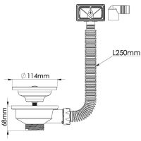 Выпуск для кухонной мойки Nova 1039 Хром — фото 2, Донные клапаны