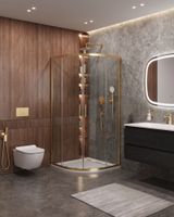 Душевой уголок CEZARES MOLVENO-R-2-100-C-BORO-IV — фото 1, Душевые уголки четверть круга