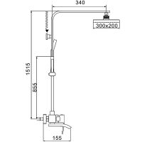 Душевая система Rose R15F Белая Хром арт-R1556F — фото 2, Душевые стойки