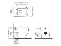Товар: Унитаз Hatria Bianca Y3AL01 приставной без сиденья - фото 3 Унитаз Hatria Bianca Y3AL01 приставной без сиденья — фото 3, Приставные унитазы