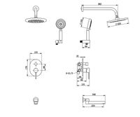 Душевая система Bronze de Luxe Scandi 14582W Белая — фото 2, Встраиваемые душевые комплекты