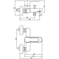 Смеситель для ванны E.C.A. Nita 102102475EX Хром — фото 2, Смеситель для ванны
