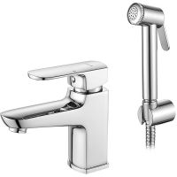 Смеситель для раковины Ledeme H54 1254L с гигиеническим душем Хром — фото 1, Смесители для раковины