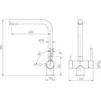 Смеситель для кухни Milacio Ultra MCU.558.TB / черный матовый / поворотный излив / нержавеющая сталь — фото 3, Смесители для кухни