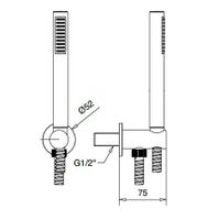 Штуцер с держателем CEZARES CZR-U-AI4-NOP — фото 2, Комплектующие для туалета