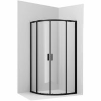 Душевой уголок Ambassador Kingston 100х100 14011205 профиль Черный стекло прозрачное — фото 1, Душевые уголки четверть круга