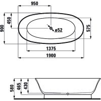 Ванна из искусственного камня Laufen New Classic 190x90 2.2085.2.000.000.1 без гидромассажа — фото 5, Ванны