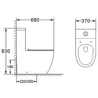 Товар: Унитаз моноблок Azario Morano AZ-1001 с бачком и сиденьем Микролифт - фото 2 Унитаз моноблок Azario Morano AZ-1001 с бачком и сиденьем Микролифт — фото 2, Унитазы