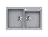 Мойка для кухни ROCK 90 GRANITAL BEIGE-G55 780x480x180;2x с сифоном 1105299, — фото 1, Кухонные мойки