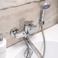 Смеситель для ванны Ростовская Мануфактура Сантехники SL120-006E универсальный Хром — фото 3, Для душа и ванны