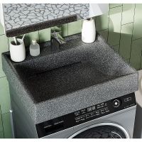 Раковина Aquaton Рейн 60 1A72103KRW210 на стиральную машину Графит — фото 5, Раковины на стиральную машину