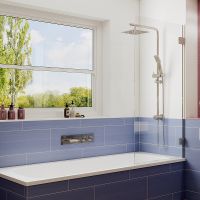 Шторка на ванну Ambassador Bath Screens 70х140 16041101 профиль Хром стекло CrystalPure — фото 5, Шторки для ванной распашные