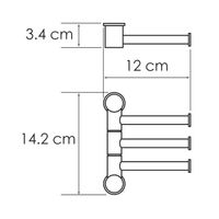 K-1053WHITE Держатель полотенец тройной — фото 3, Прочие аксессуары и комплектующие