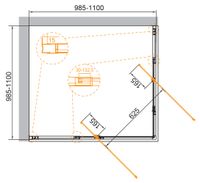 Душевой уголок CEZARES VARIANTE-A/AH-2-100/110-C-Cr — фото 2, Квадратные душевые уголки