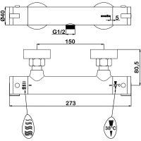 Смеситель для душа Swedbe Mercury 9025B с термостатом Черный матовый — фото 4, Смеситель для душа