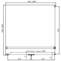Душевой уголок Ambassador Diamond 100х100 12011106L профиль Хром стекло прозрачное — фото 8, Квадратные душевые уголки