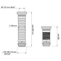 Гибкая труба для унитаза Nova 7011 d110, l=600 мм — фото 2, Гофры и отводы