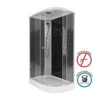 Душевая кабина Niagara Eco NG-4512-14L BLACK (120х80х215) низкий поддон(13см),стекло мозаика,3 места — фото 1, Душевые кабины