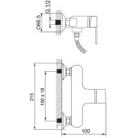 Смеситель для душа Melodia della vita Moderno MDV35150 Хром — фото 3, Смеситель для душа
