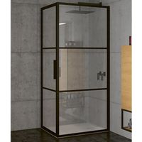 Душевой уголок Riho Grid 100x100 G004015121(GB2100100) профиль Черный стекло прозрачное — фото 1, Квадратные душевые уголки