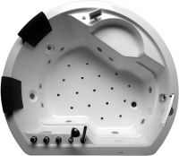 Акриловая ванна Gemy G9053 O 185х162 с гидромассажем — фото 2, Ванны