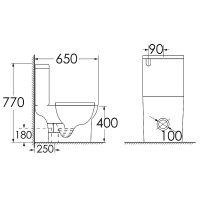 Унитаз компакт Azario Fretta Round AZ-1038A с бачком и сиденьем Микролифт — фото 5, Унитазы