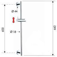 Товар: Душевая штанга Remer 317M Хром - фото 2 Душевая штанга Remer 317M Хром — фото 2, Штанги для душа